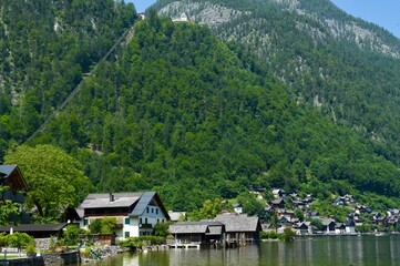 Fototapeta premium Alpine village. Hallstatt. Alpine architecture