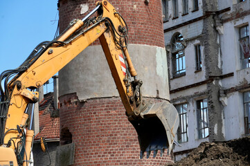 Fototapeta premium Excavator on a construction site. Construction equipment. Construction