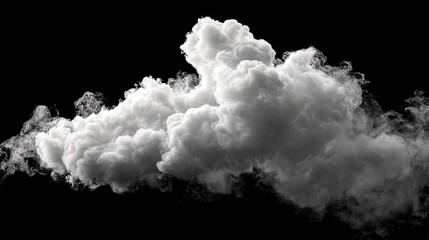 White smoke cloud isolated on black background. (1)