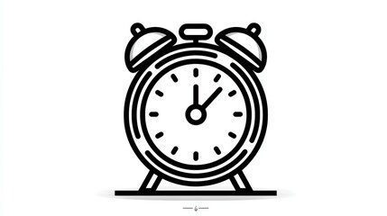 Alarm clock vector line icon isolated on white background. Alarm clock line icon for infographic, website or app. Scalable icon designed on a grid system., no logos, no brands