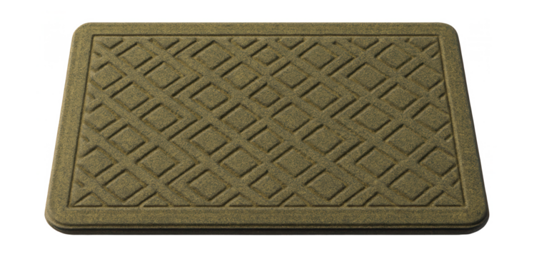 Anti-slip mat with a decorative pattern, made from recycled materials for eco-friendly households.