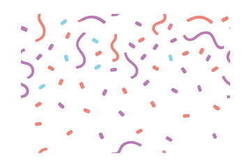 Colorful confetti pattern with various shapes colors on a celebration party