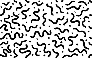 wave line seamless pattern background with black and white color