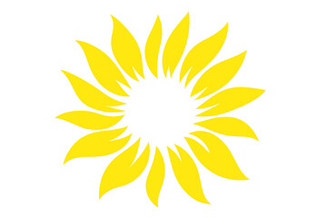 Vibrant yellow sunflower graphic representing summer warmth, nature's vitality, and organic growth on transparent backdrop