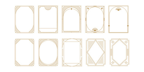 elegant art deco frame collection with gold color, luxury frame collection