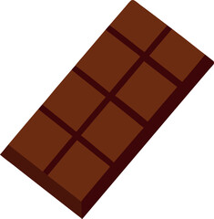 Chocolate Bar Icon with Eight Segments in Flat Brown Vector Style