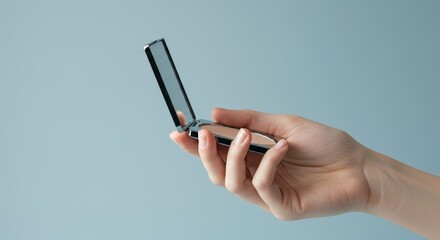 Compact Mirror and Face Powder A Close-Up Beauty Shot