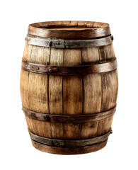 Obraz premium Wooden oak barrel isolated on white background