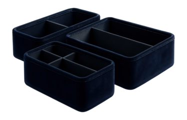 Velvet drawer dividers for keeping delicate fabrics, like scarves, in a closet chest of drawers.