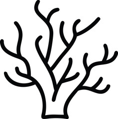 Obraz premium Handdrawn silhouette illustration of coral plant with many branches for print and digital use