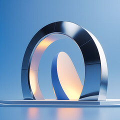 3d render of an abstract symbol on blue background