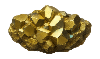 Chalcopyrite with a brassy yellow color and metallic luster