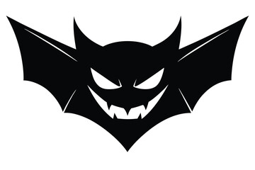 evil bat face vector icon