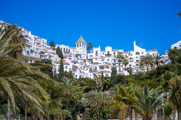 Charming city unfold, offering breathtaking views and a picturesque atmosphere in Nerja, Spain