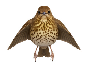 Song thrush with speckled brown breast and olive-brown upperparts