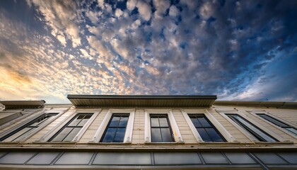 Fototapeta premium overcast sky above a small business storefront showing resilience of a startup