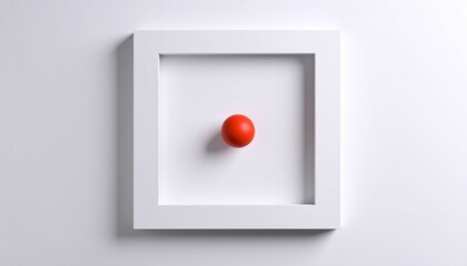 "Bold visual using white negative space and a single red dot in the frame – high contrast and conceptual simplicity in one modern image."