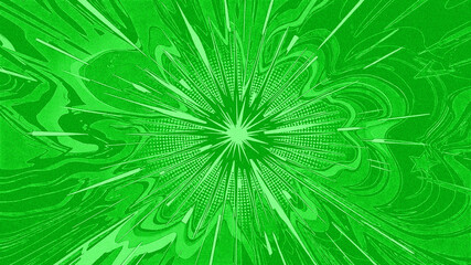 Obraz premium Vibrant Comic Pop Art Explosion Abstract Emerald Green Background