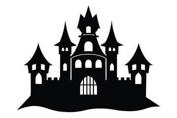 Obraz premium haunted castle vector icon