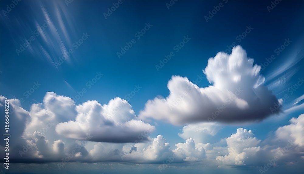 Wall mural cloud moving in a blurred long exposure shot creating abstract sky patterns