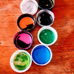 paints and brushes