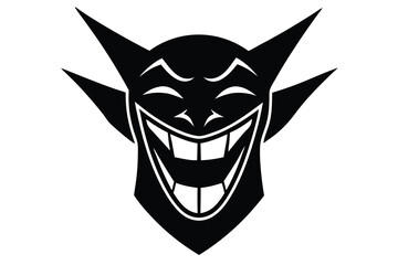 laughing demon mask vector icon