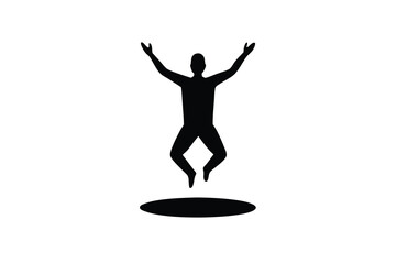 levitation silhouette vector icon