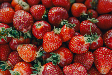 Fresh red strawberry background. Strawberries close-up, high resolution photography. 
