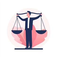 A person holds a balanced scale, symbolizing fairness, justice, and equality in decision-making or legal matters.