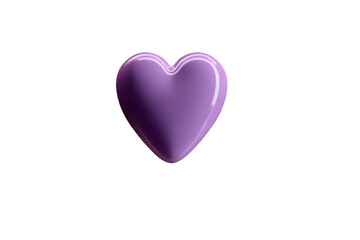 A shiny purple heart floats above a glossy black bar.