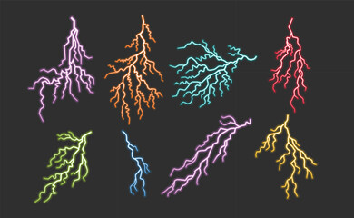 Lightning vector thunder, power energy, flash bolt