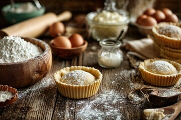 Fototapeta premium An image that symbolizes the basics of pastry making. Fresh and appetizing.