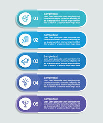  Business infographic template with 5 options or steps. Can be used for workflow layout, diagram, annual report, web design