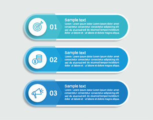 Business infographic template with 3 options or steps