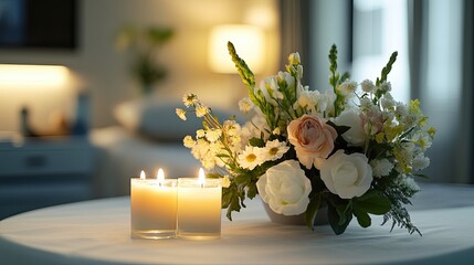 A soft-lit image of the nativity with a focus on the peaceful expression of baby Jesus