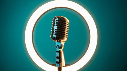 Professional Microphone Ring Light Setup  Studio Quality Audio Recording Podcasting Live Streaming Equipment