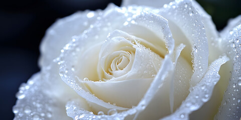 White Rose Image, Dew Drop Petals Image, Floral Closeup Image, Nature Photography Image, Flower Photo Image, Romantic Aesthetic Image
