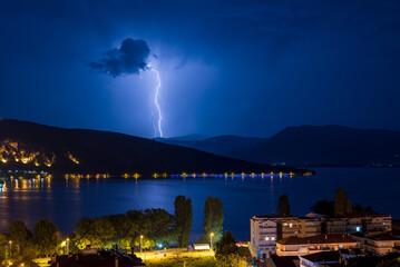 lightning over the city
