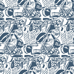 Seamless pattern with a simple abstract drawing