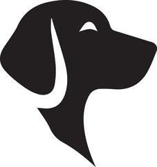 vector illustration of a cartoon dog silhouette 