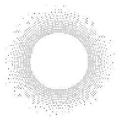 Halftone Circle Dot Frame Vector for Retro Poster, Modern Label and Graphic Background Design