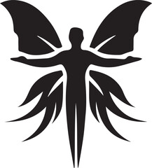 angel wings man vector silhouette 