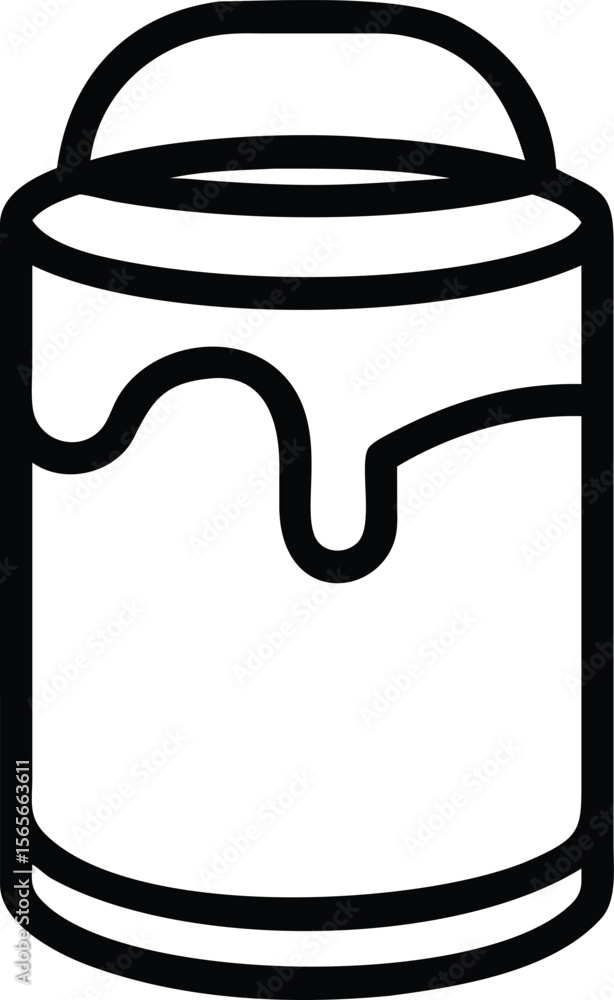 Poster paint bucket outline with drips for crafting and diy projects design