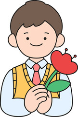 business man with flower