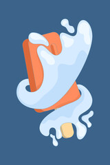 ice cream isolated on background, Minimalist flat vector.