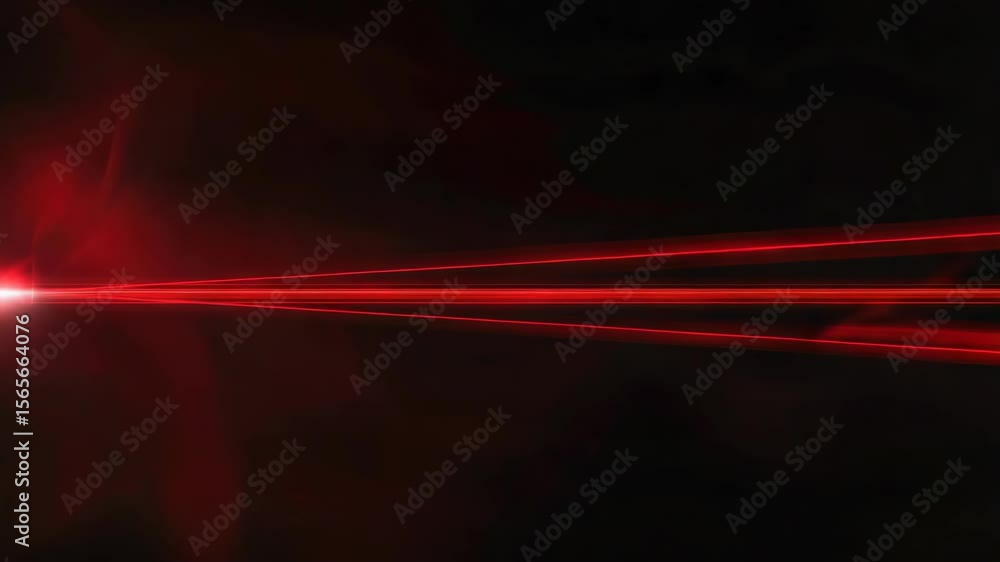 Poster abstract technology background with multiple red laser beams against dark sky.