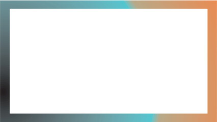 Abstract Gradient Frame Teal, Orange, and Gray Border Design