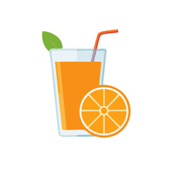 Delicious Glass of Orange Juice Isolated on a Transprent Background 