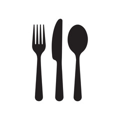 Spoon knife and fork outline shapes the contours of cutlery in vector format