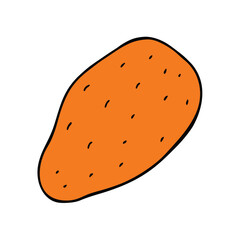 Sweet potato orange with textured rustic design Vector illustration